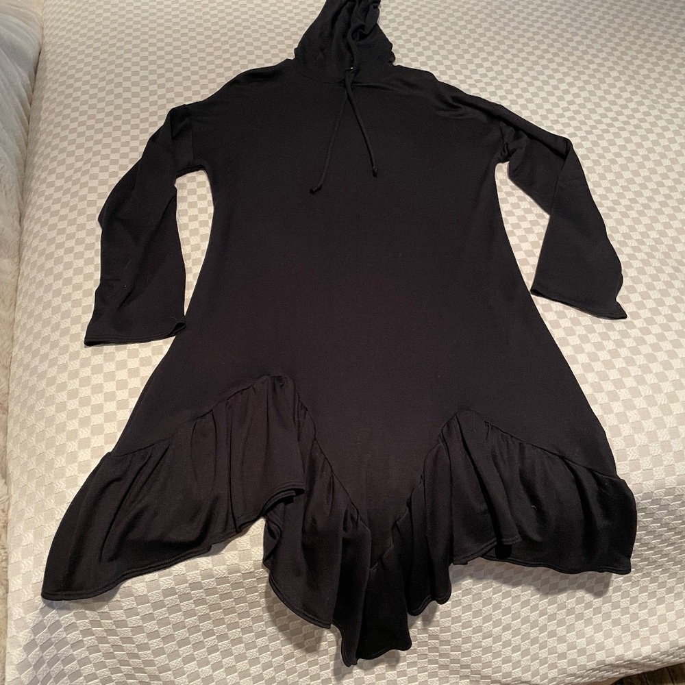 New Carole Christian Black Hoodie Dress